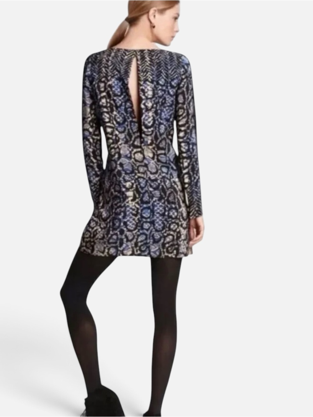 TIBI Silk Python Print Mini Dress Open Back Size 2 Like New Cocktail Party Dress